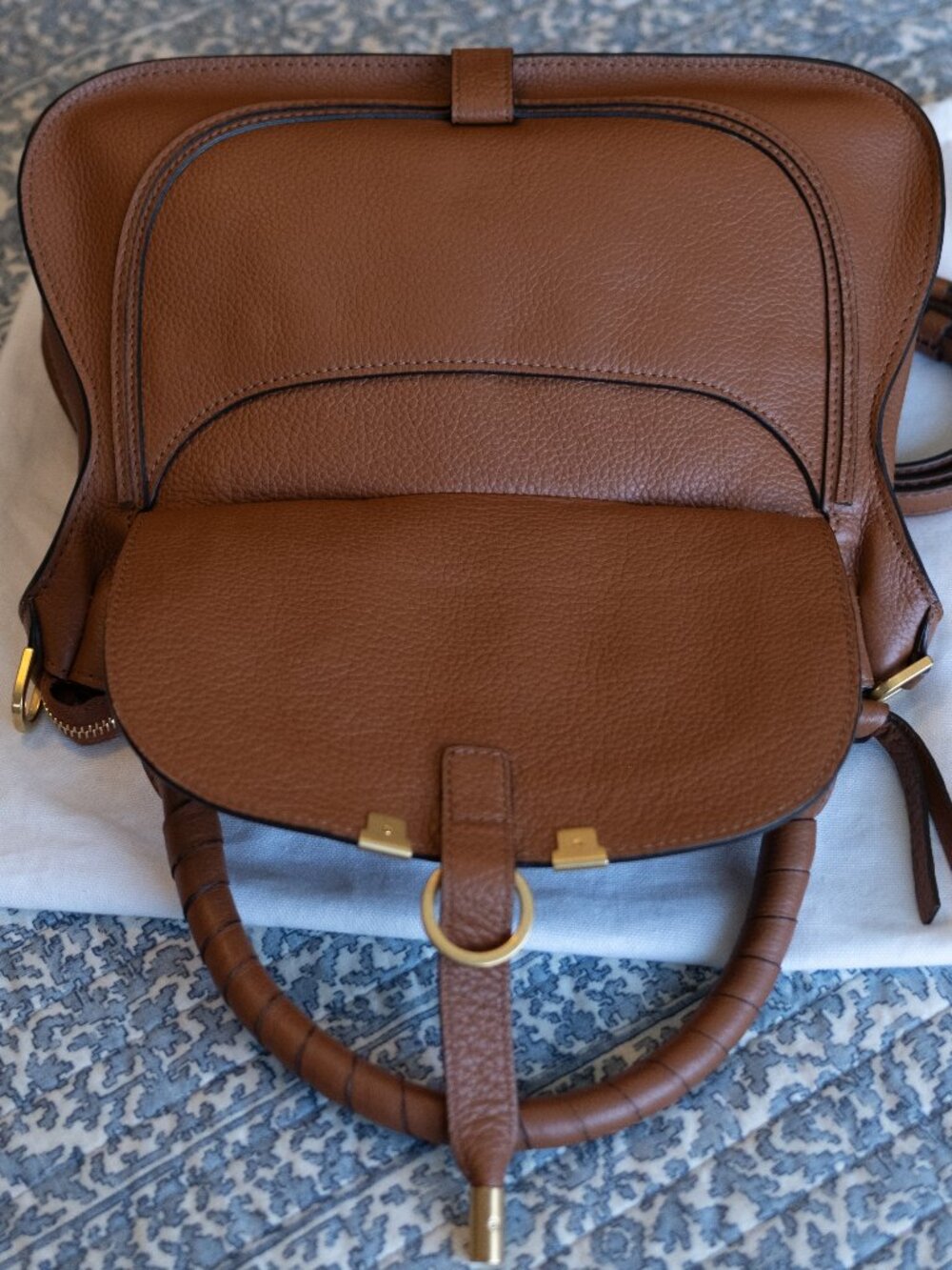 NWOT Chloe Small Marcie Bag Grained Leather in Tan - Picture 10 of 16